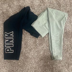 Set of 2 PINK VS Yoga Leggings- Large